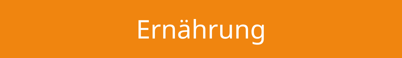 Schriftzug Ernährung auf orangenem Hintergrund