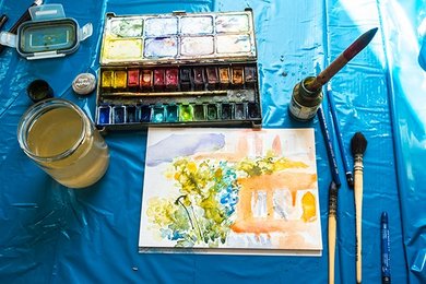 Malkurs für Farbfreudige: Aquarell malen - bei schönem Wetter im Freien