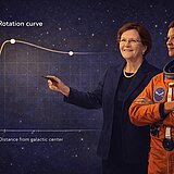 Wissenschaftlerinnen und das Rotationskurvendiagramm