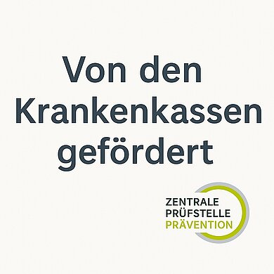 Pilates Bild mit Text von den Krankenkassen gefördert