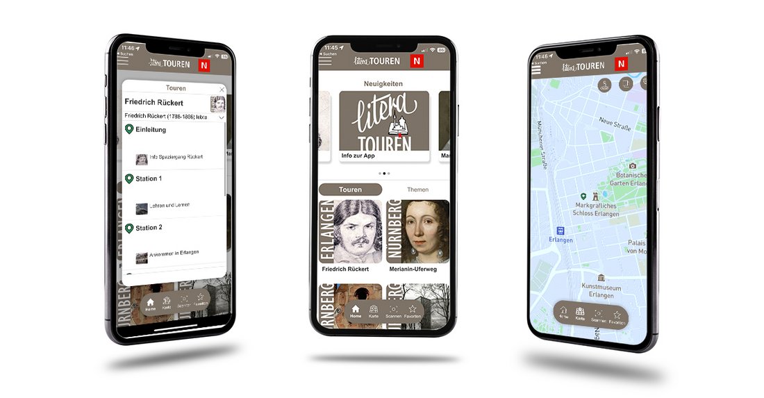 Die App LiteraTouren auf dem Smartphone.