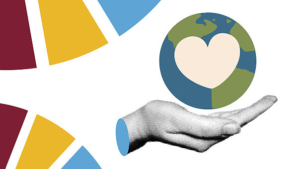 Gutes Zusammenleben - Hand mit Herz