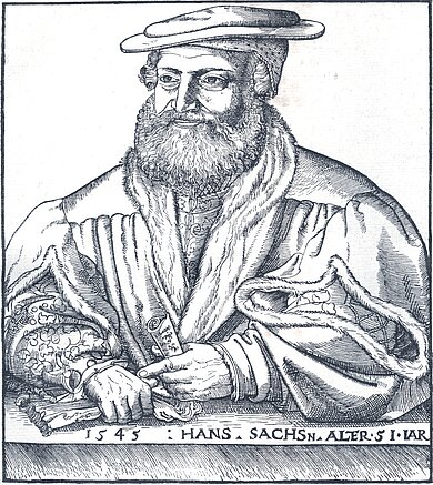 Portrait Hans Sachs von 1545. 