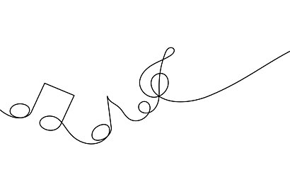 geschwungene miteinander verbundene Achtelnoten und ein Violinschlüssel