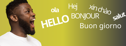 Mann, der Sprachen spricht