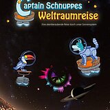 Ein Hund und ein Tukan im Astronautenanzug schweben im All. Im Hintergrund Planeten unseres Sonnensystems. Oberhalb befindet sich der Schriftzug der Show (animiert).
