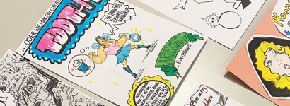 Verschiedene Comic-Entwürfe mit Held*innen