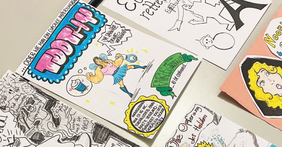 Verschiedene Comic-Entwürfe mit Held*innen