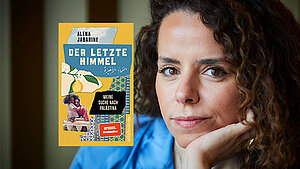 Autorin Alena Jabarine mit Buch "Der letzte Himmel"